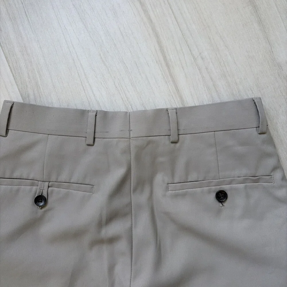 Slim Flex Men’s Chino Pants Tapered Flat Front  29x32 Khaki  Stretch Dress